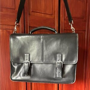 COACH Thompson 6455 Men's Leather Briefcase,Shoulder Bag Black